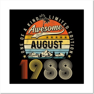 Awesome Since August 1988 Vintage 35th Birthday Posters and Art